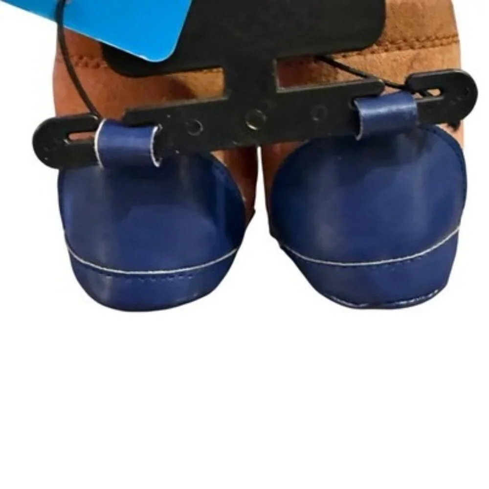 XERITA NWT Blue Crib Shoes Size 1 Infant Boys Baby Casual Fuzzy Booties